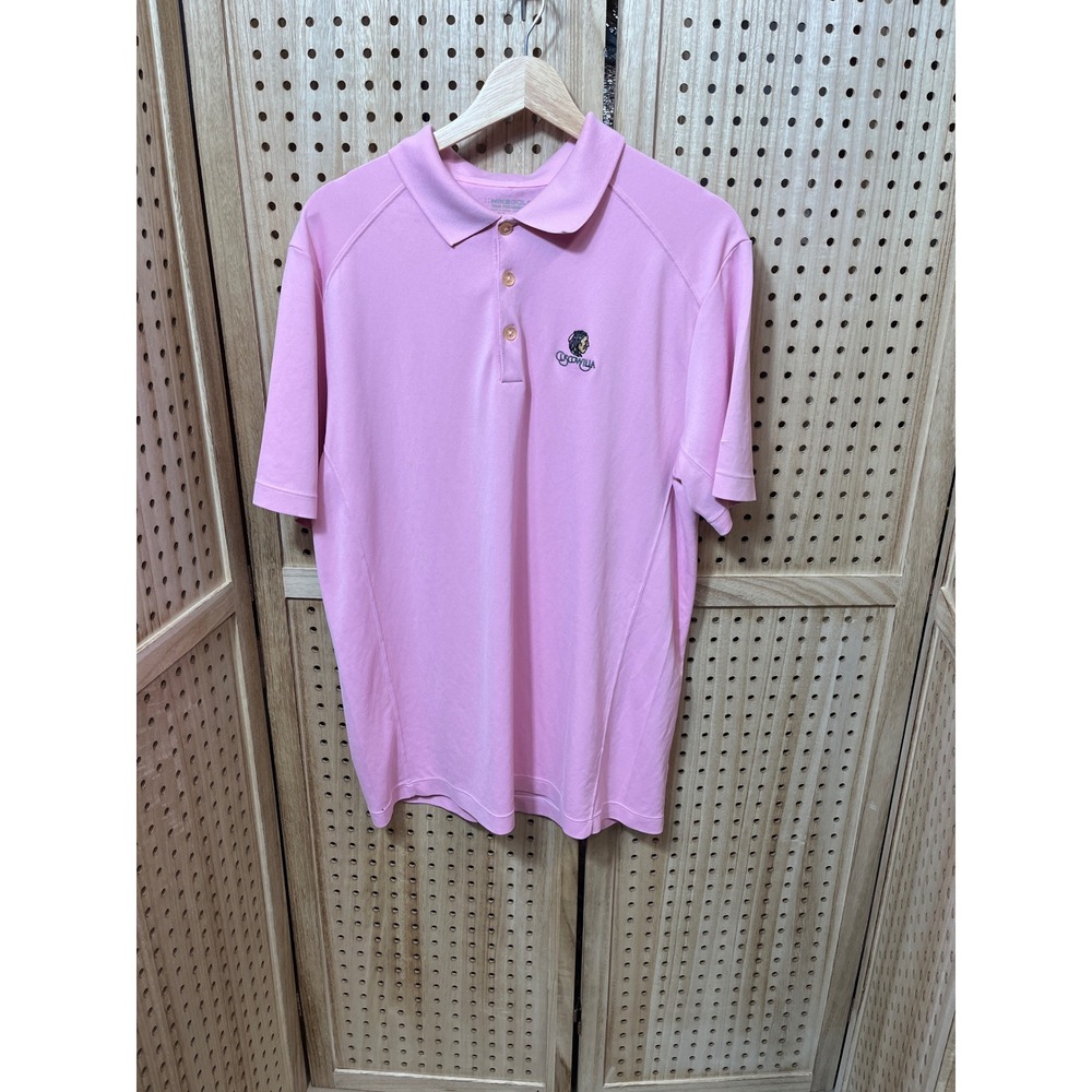 Nike Golf Tour Performance Dri-FIT‎ Polo Shirt Mens Large Pink Cuscowilla Logo